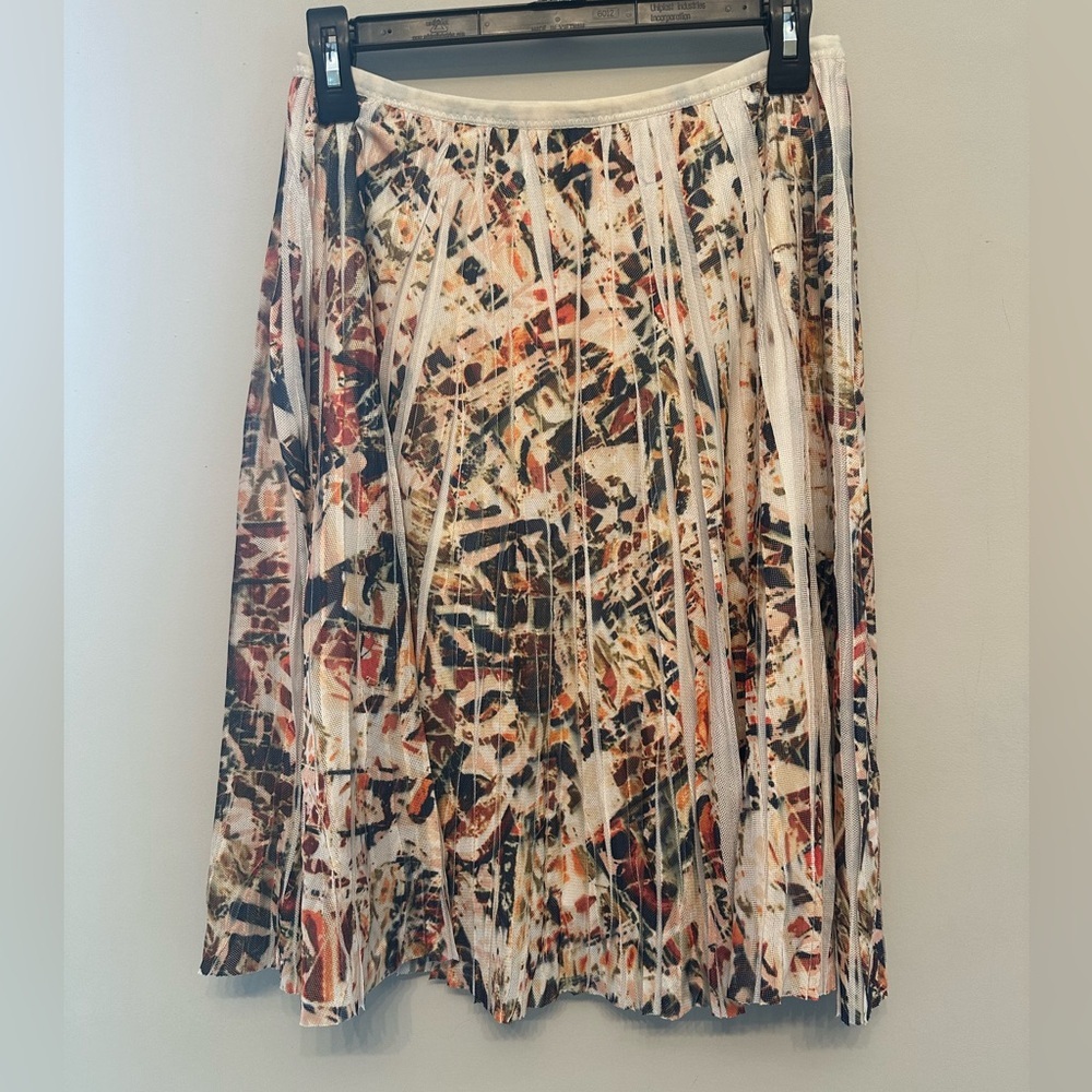 Y2K Era Lapis Multicolor Abstract Midi Skirt Medium